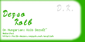 dezso kolb business card